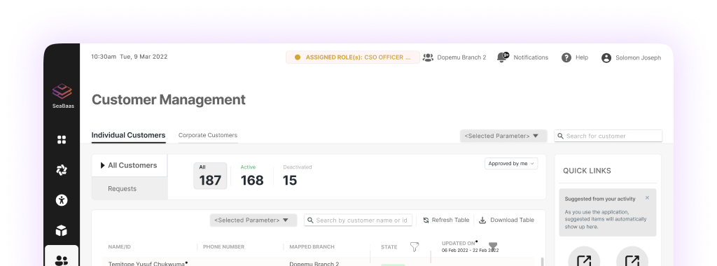 SeaBaas interface